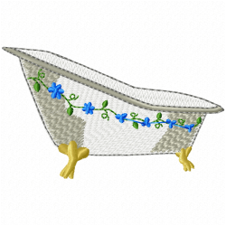 Bathtubs Embroidery Design 1